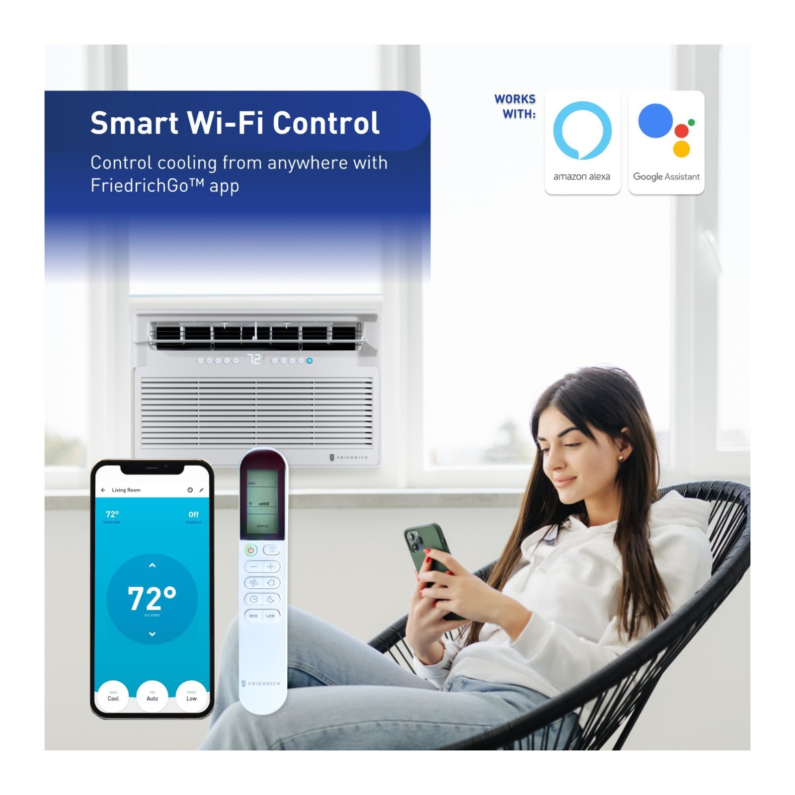 Friedrich 15,000 BTU Inverter Window Air Conditioner CCV15A10A Wi-Fi