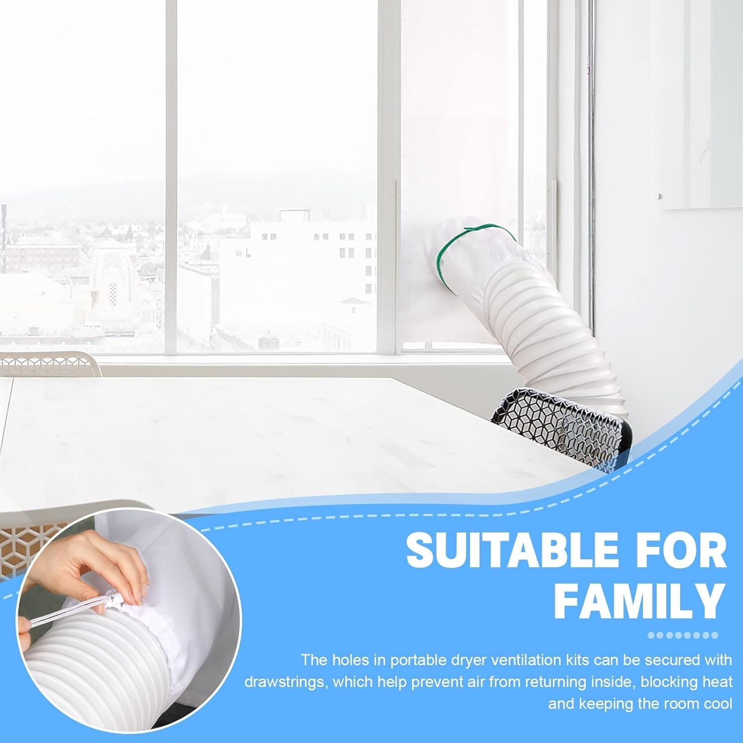 Energy-Efficient Portable AC Window Vent Kit – Fits Windows 34 to 64 Inches