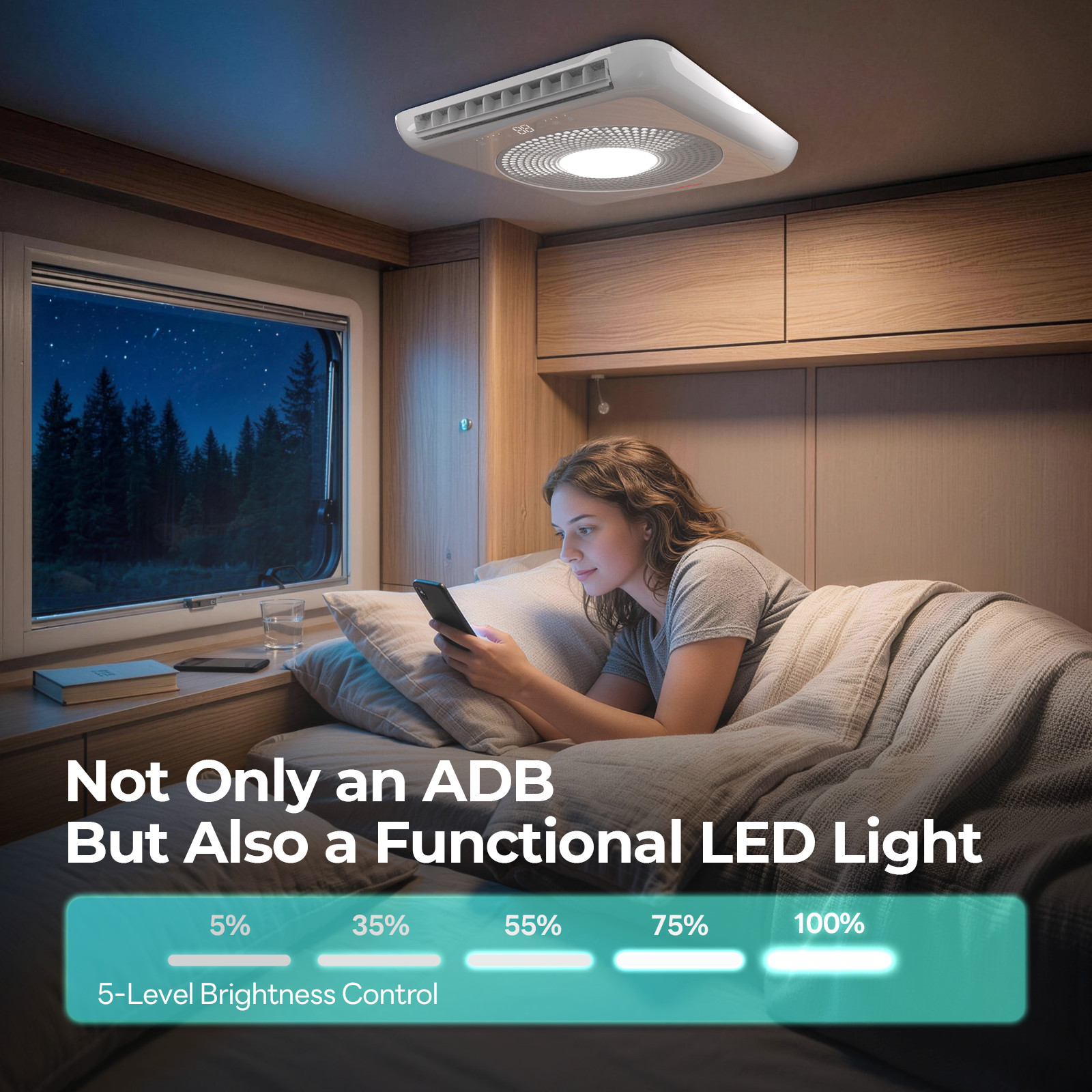 18,000 BTU RV Air Conditioner Duct & Non‑Duct Rooftop AC w/ WiFi &Remote & Alexa