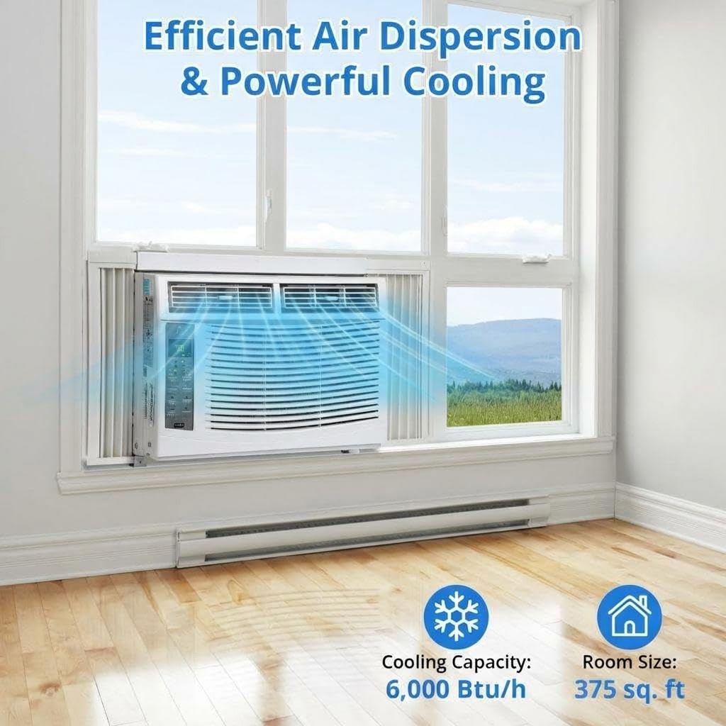 Window Conditioner 6000 BTU, Window AC Unit Cools Up to 3 75 Square Feet, Win…