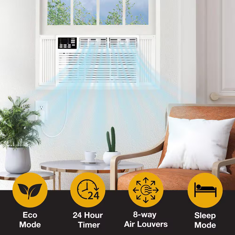 10,000 BTU (DOE) Window Air Conditioner Cools 450 Sq. Ft. with Remote in White