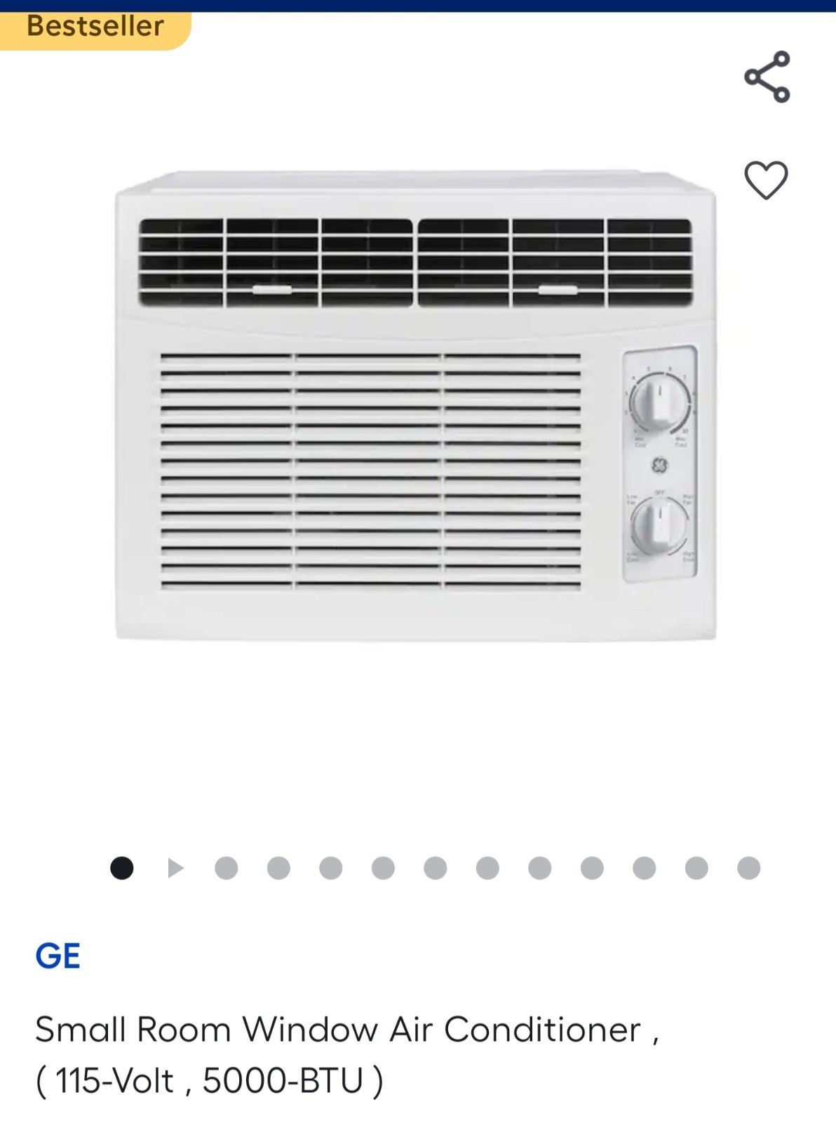 Window Air Conditioner 5000 BTU Cooling Up to 150 SQ. Ft.
