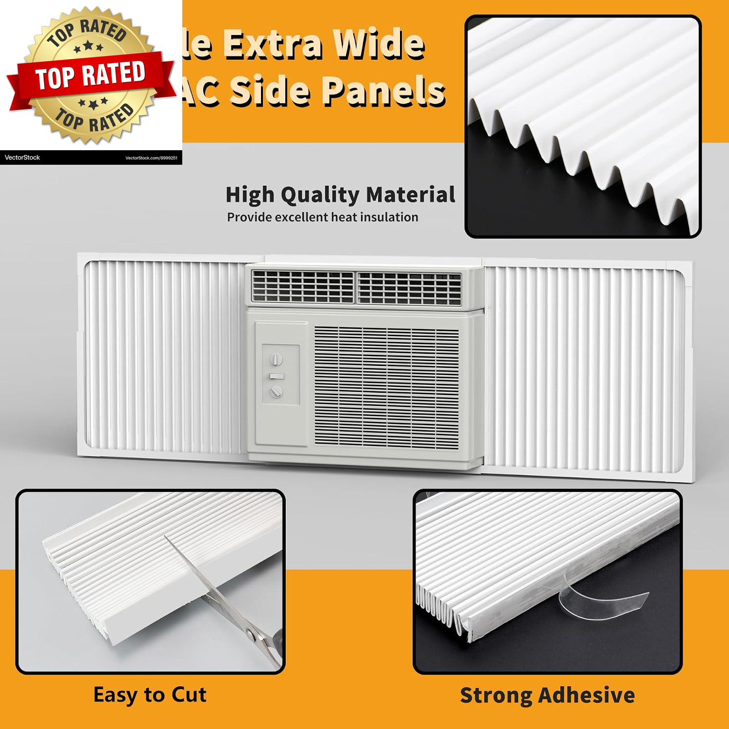 Adjustable Window Air Conditioner Side Panels and Frame Set,Extra Wide Window AC