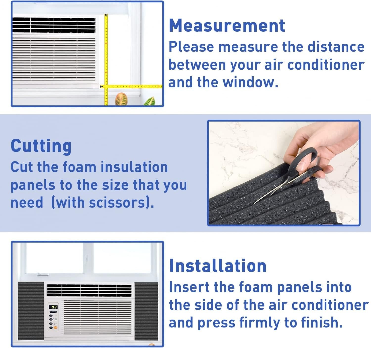 Noise-Reducing Foam AC Side Panel Kit for Windows – 2 Pack, Easy Installation