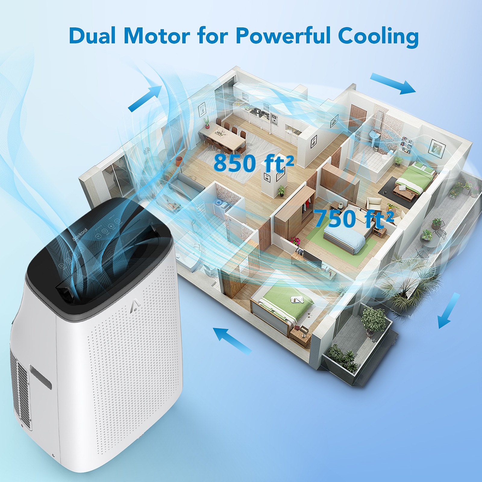 15,000 BTU Portable Air Conditioner w/Remote Control 3-in-1 AC Quiet 850 sq.ft