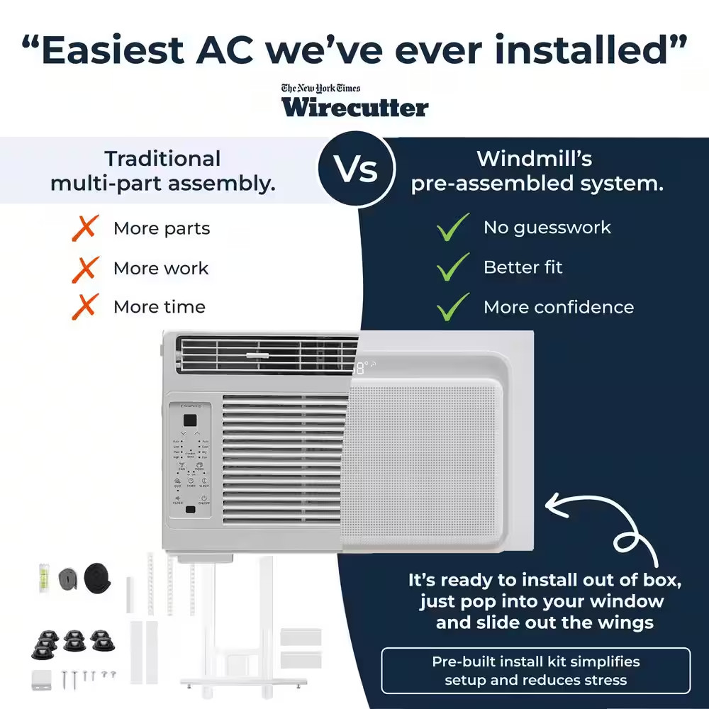 8,000 BTU 115-Volts QUIET Smart Inverter Window Air Conditioner, Wi-Fi/Remote, #