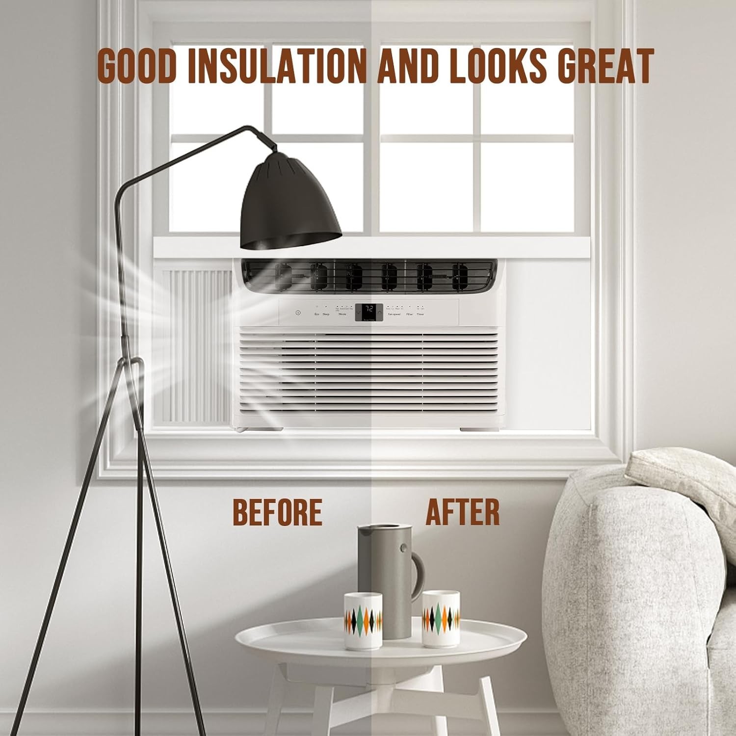 Window Air Conditioner Insulation Foam Panels, AC Side Surround Panels Kit wi…