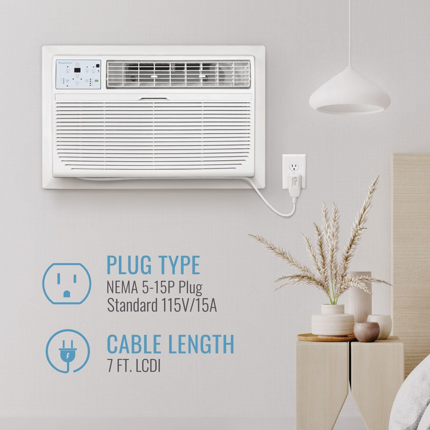 8,000 BTU Quiet Wall AC & Dehumidifier for Rooms up to 350 Sq.Ft.