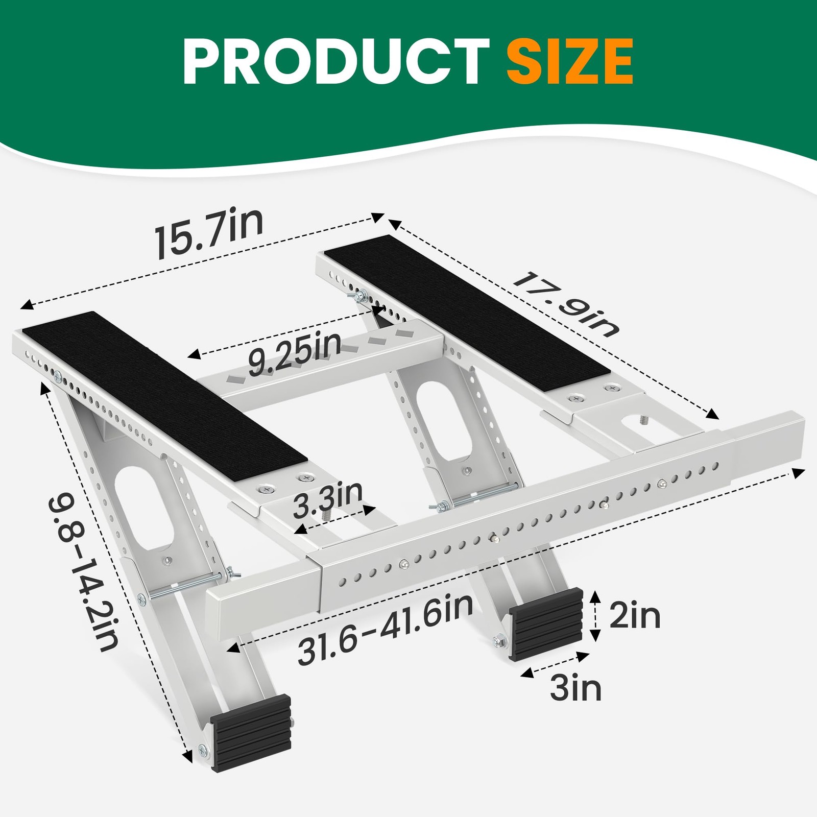 No-Drill AC Bracket Heavy Duty Adjustable Window Holder 350lbs 5000-24000 BTU