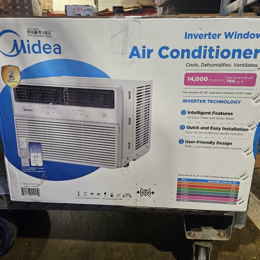 Midea 14,000 BTU Smart Inverter Window Air Conditioner w APP Control,700 Sq. Ft