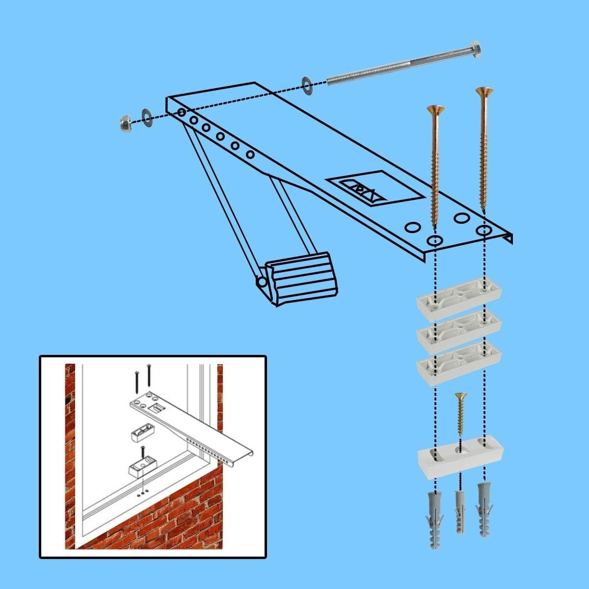 Wall-Mount AC Bracket for 7,000-22,000 BTU Cooling Units – Easy Installation