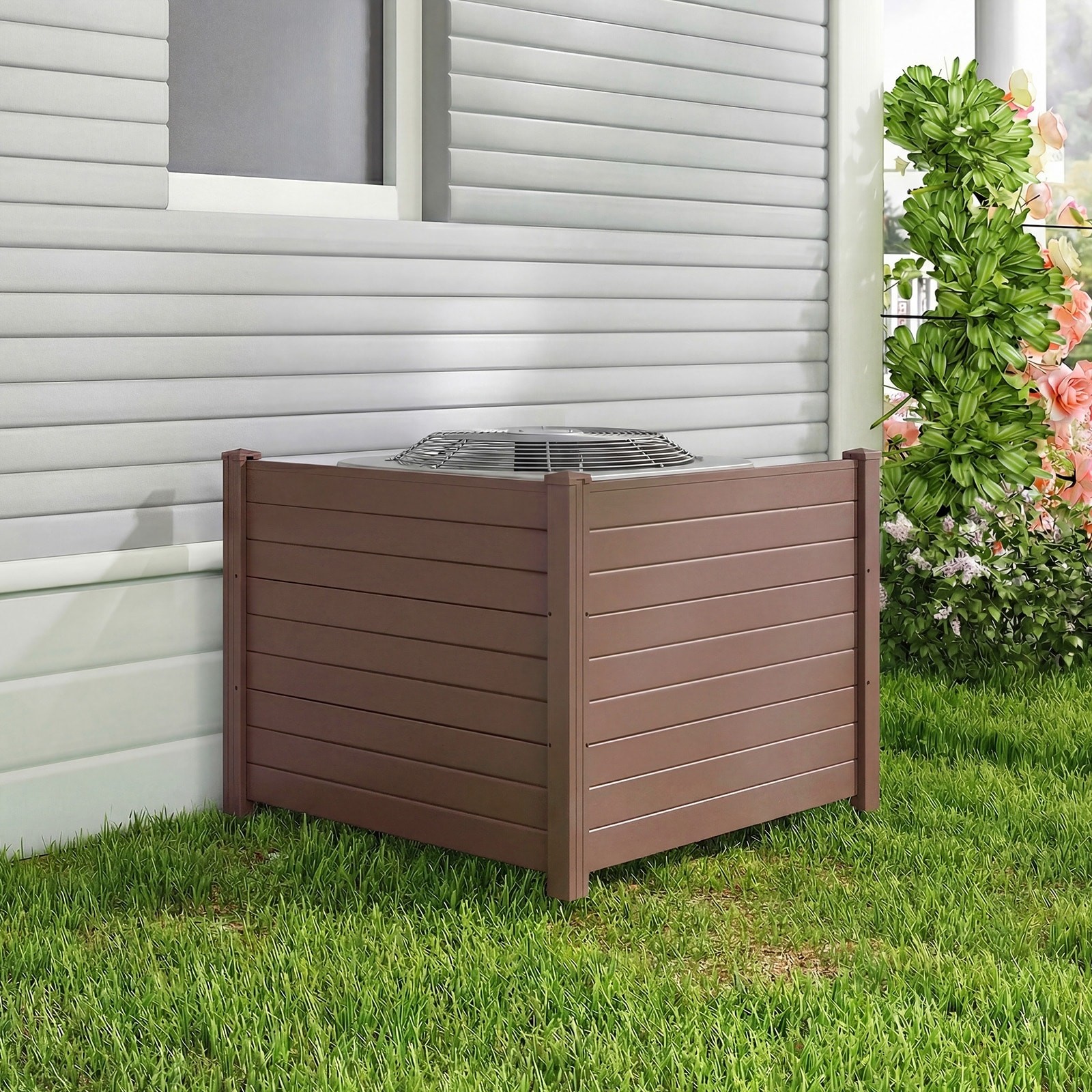 Costway 2/4 Pack 48″ x 38″ Air Conditioner Fence Screen Panel Kit with