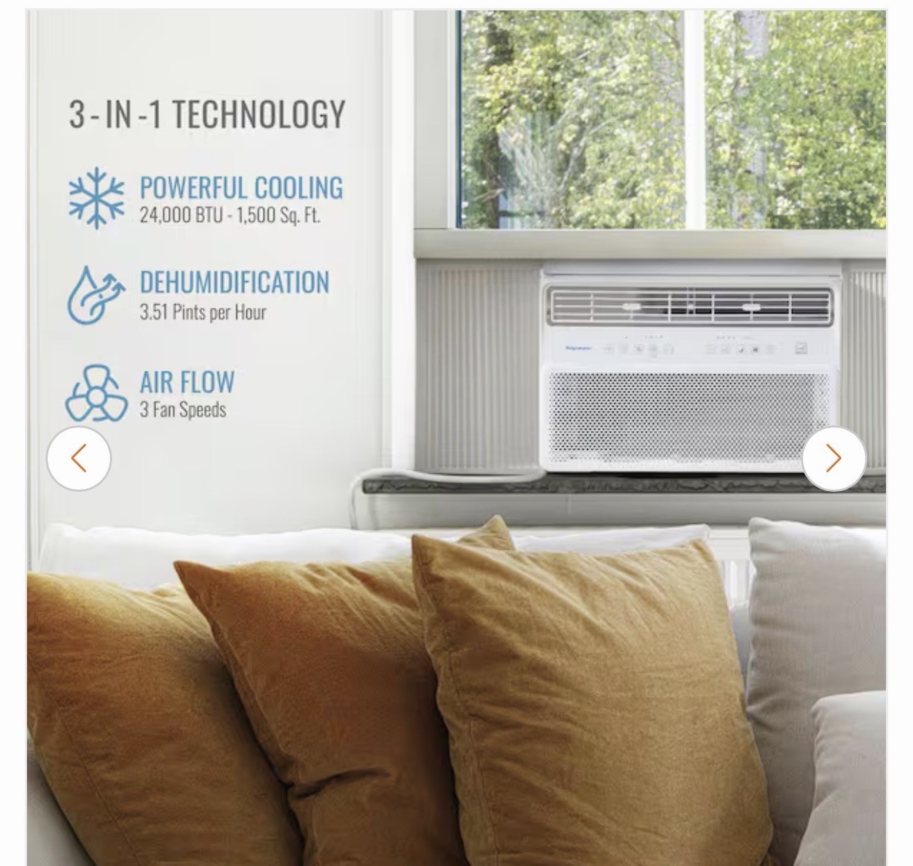 Keystone 24000 BTU Window Air Conditioner 230V White Remote, Timer, Dehumidifier
