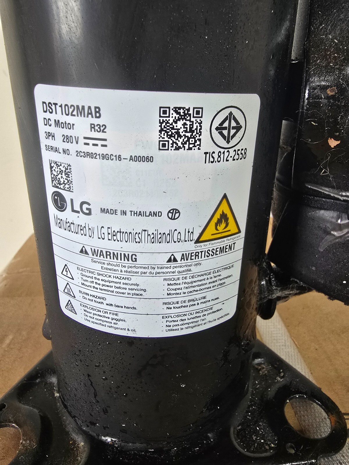LG window ac LW1522IVSM replacement compressor used free ship