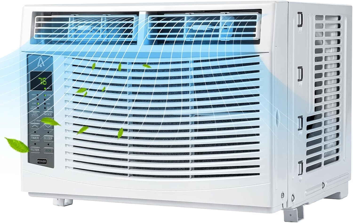 6,000 BTU Window AC for 250sqft, Wi-Fi & Remote, 50dB, Timer, Install Kit
