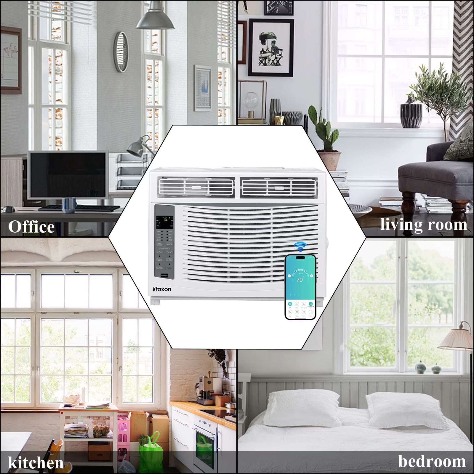 Aire Acondicionados De Ventana De 6000 BTU con WiFi y Control Remoto Para Cuarto