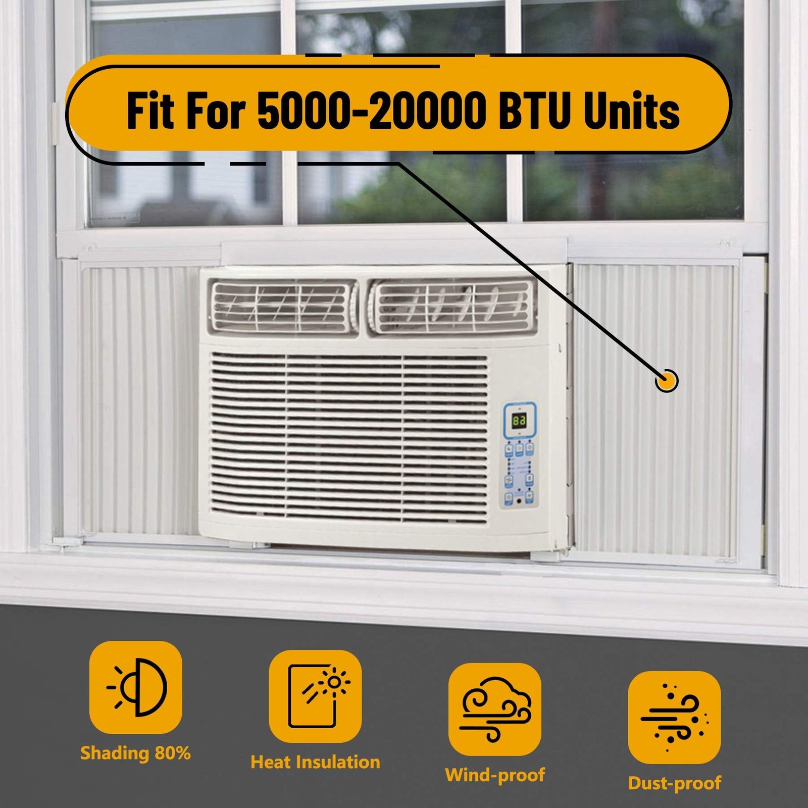 LBG Products Air Conditioner Side Panel Kit for Window AC Units, Fits Up to 1…