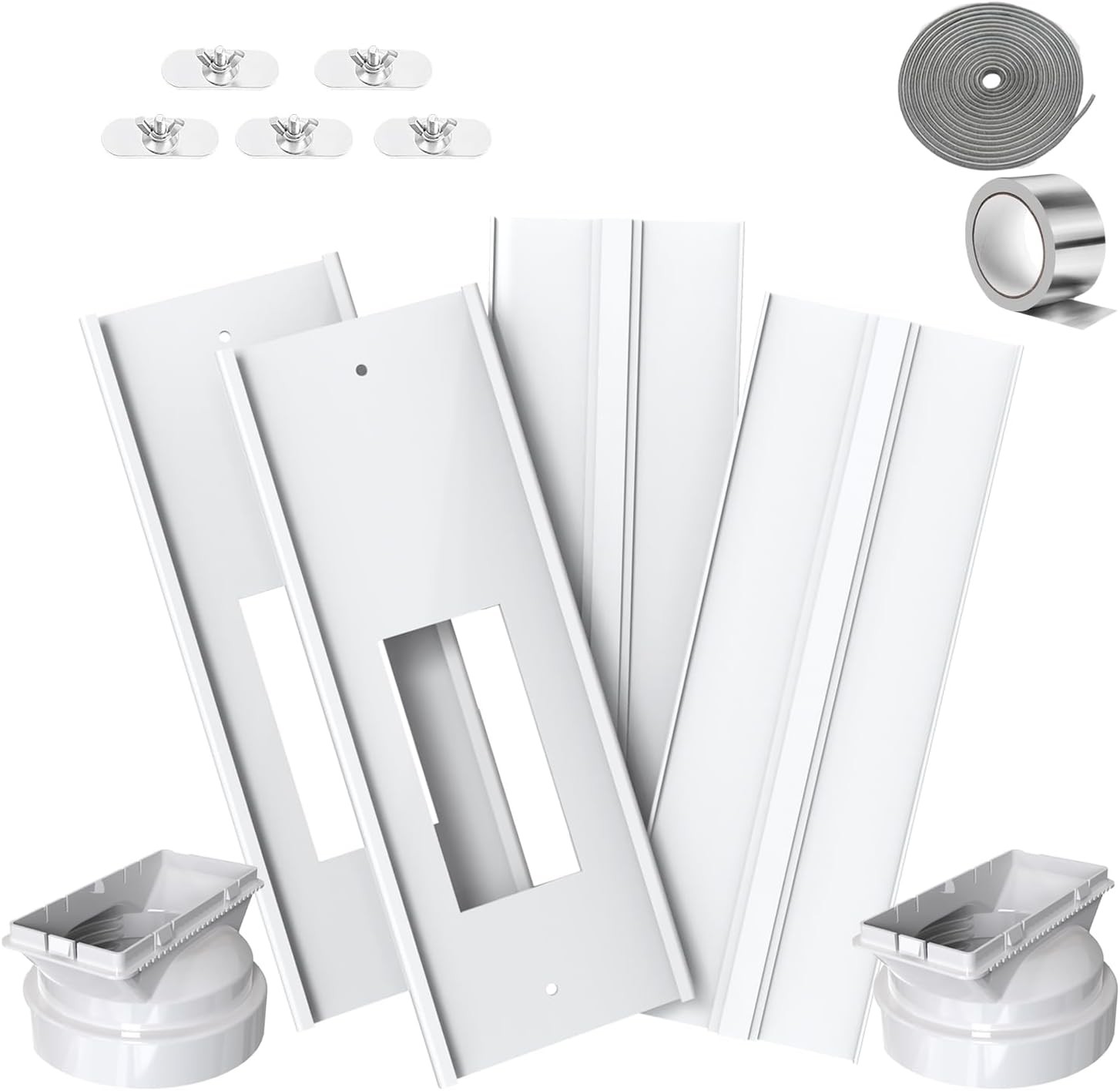 Dual Hose Portable Air Conditioner Window Vent Kit 26 62″ Adjustable with 2