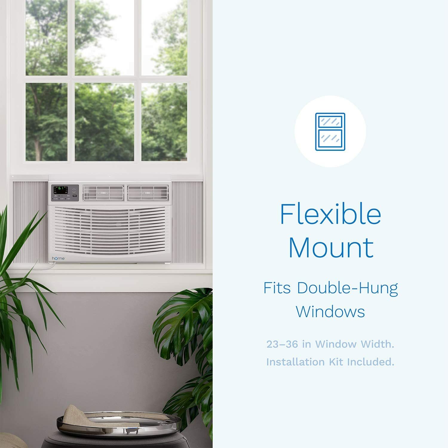 hOmeLabs 8,000 BTU Window Air Conditioner – Energy Star Certified + Window Kit