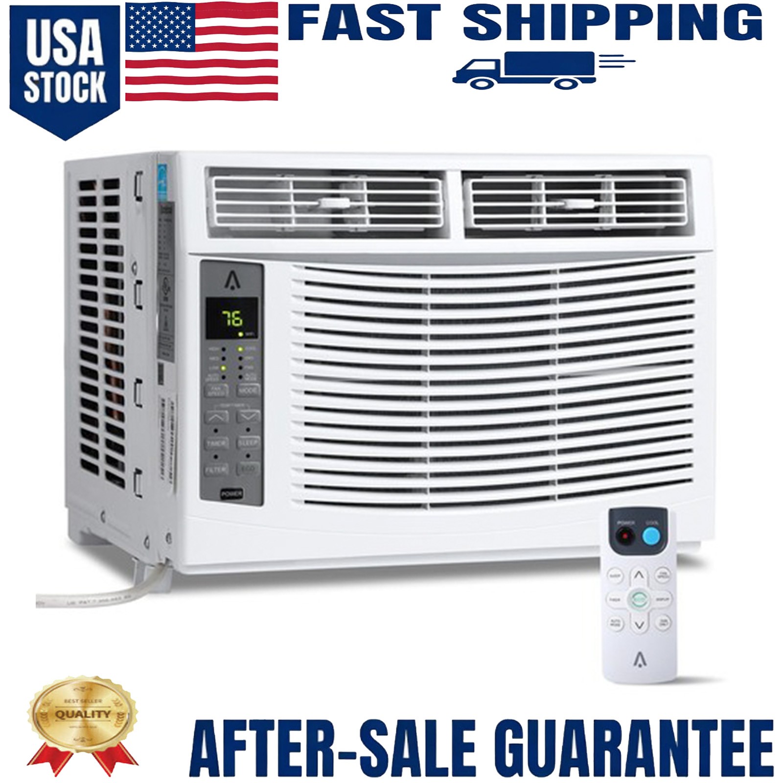 6000 BTU Window Air Conditioner Efficient Cooling for 250 Sq.Ft 3 Fan Speeds