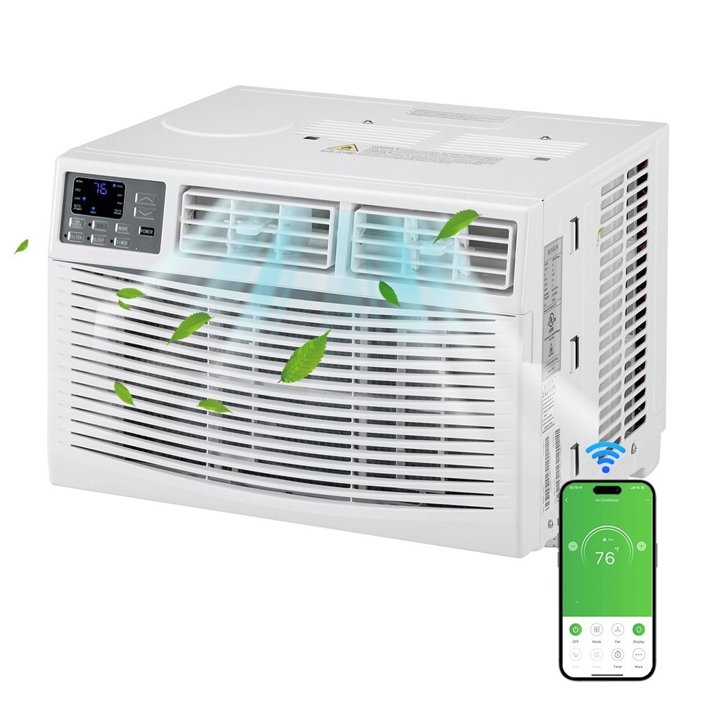 8,000 BTU Window Air Conditioner & Dehumidifier, Fan w/Timer, Sleep Mode Wifi
