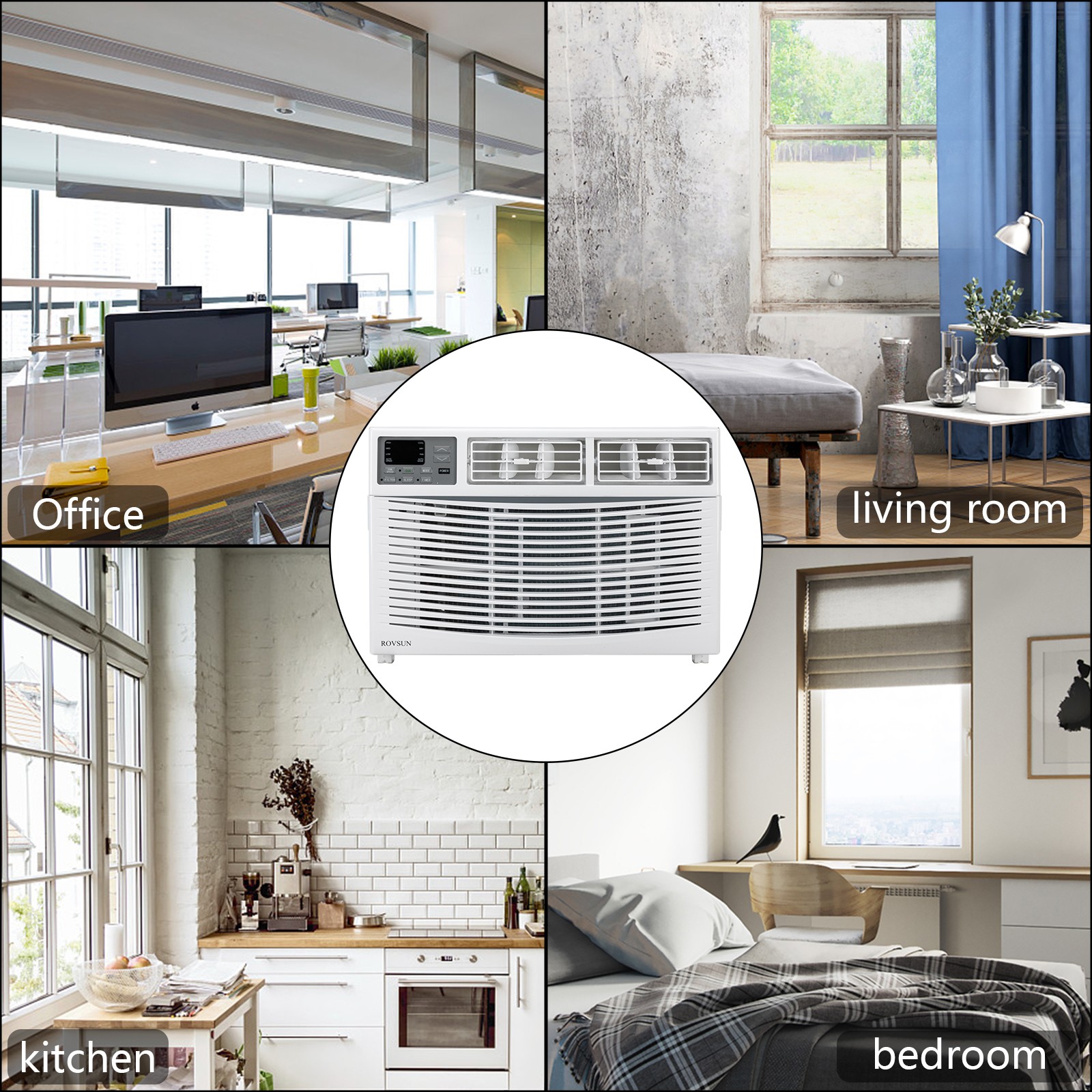 ROVSUN 18000 BTU Window Air Conditioner, AC Unit with Timer Remote 230V
