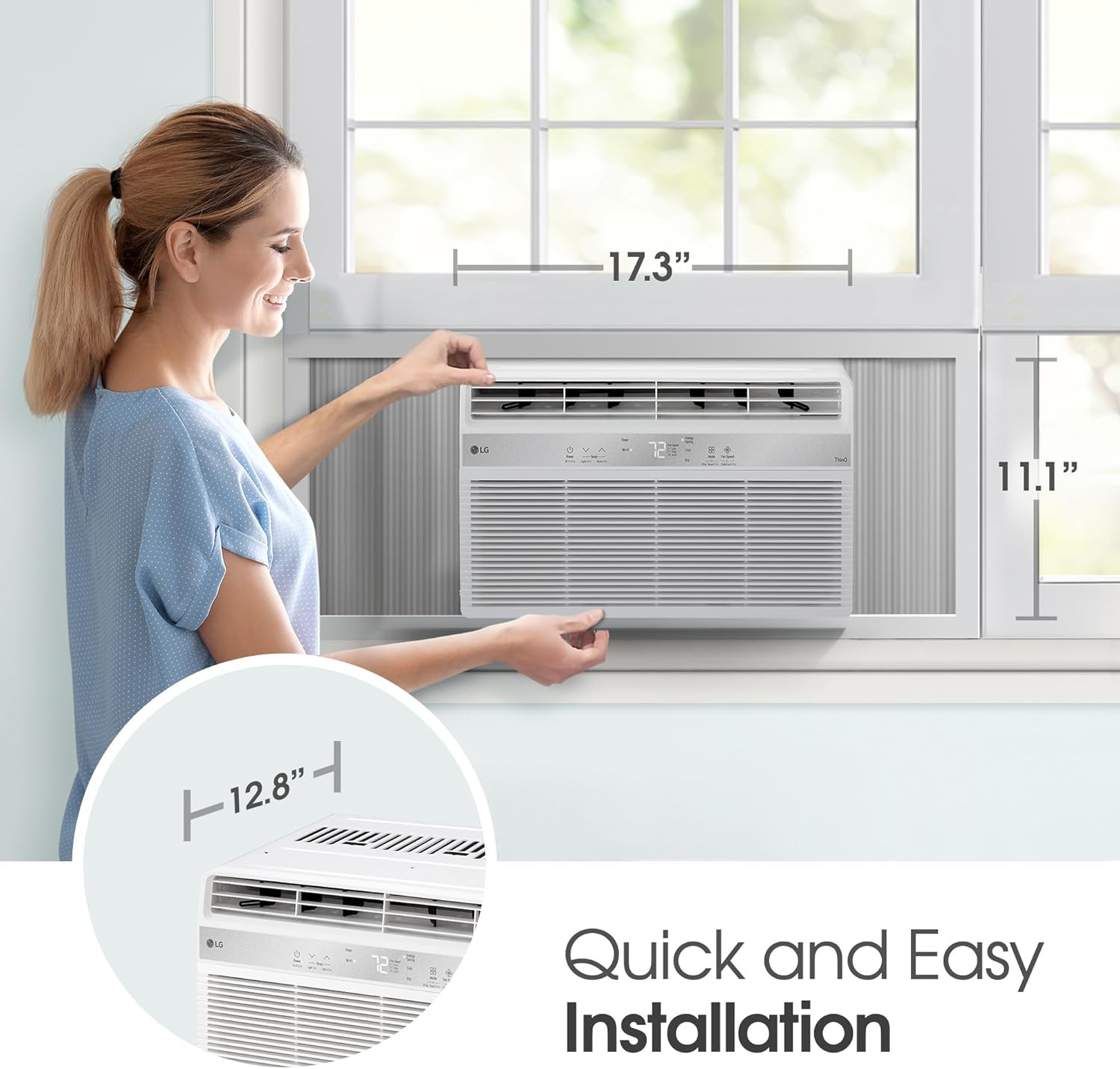 LG 6000 BTU Window Air Conditioner[2024 New] Remote Control, Wifi Enabled Works