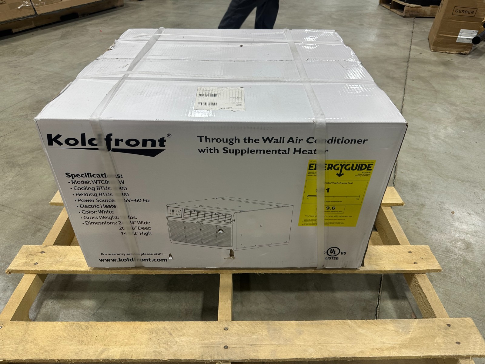 Koldfront 8000-BTU 115-Volt White Through-the-Wall Air Conditioner and Heat