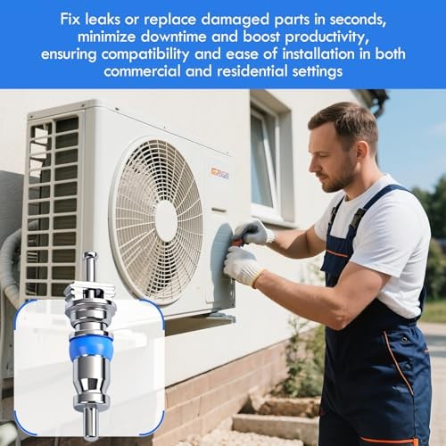 50Pcs Valve Core Replacement Kit for HVAC R32 R22 R410A Refrigerant/Tire