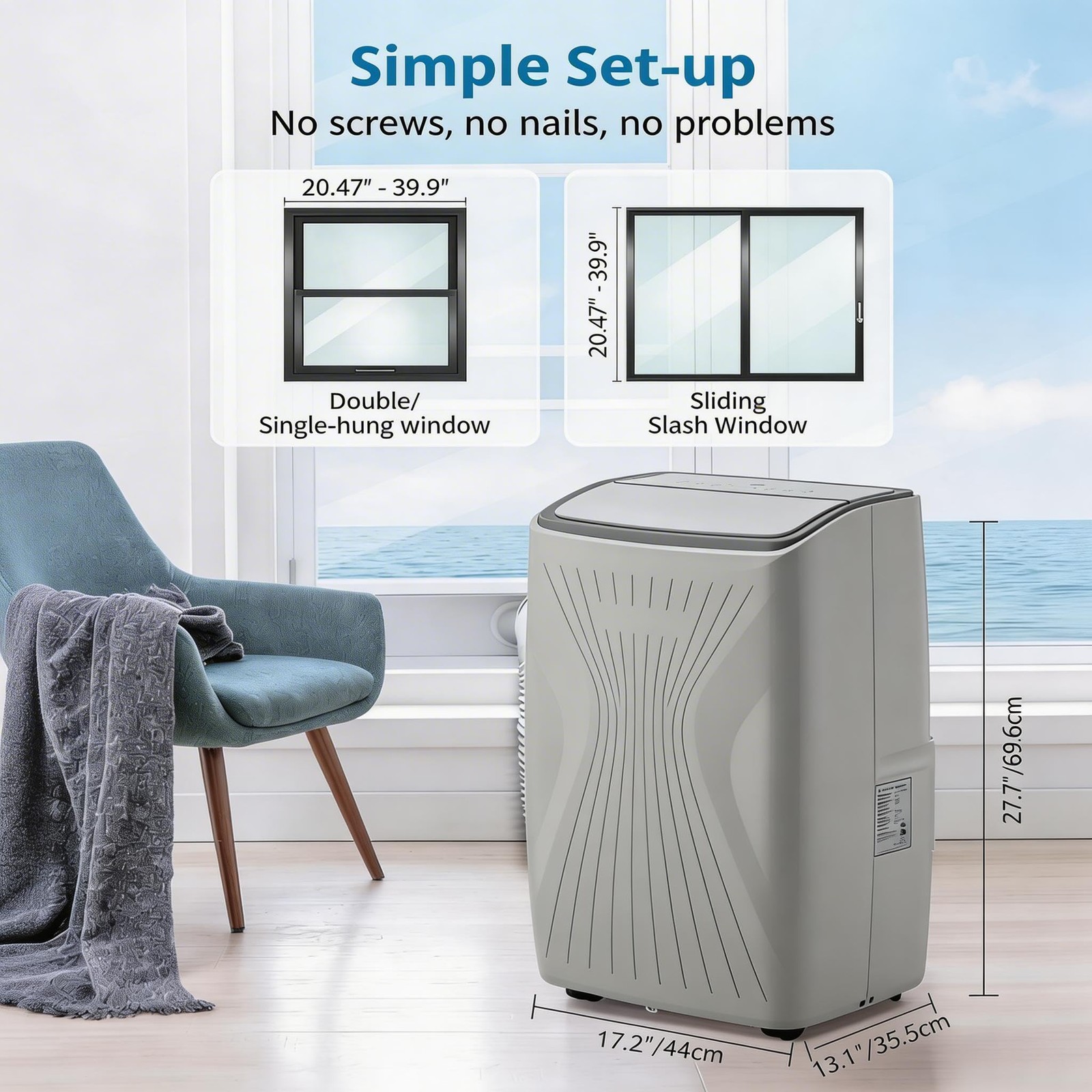 Portable AC Unit 14K BTU Air Conditioner Cool Fan Dry Remote Covers 650 Sq Ft