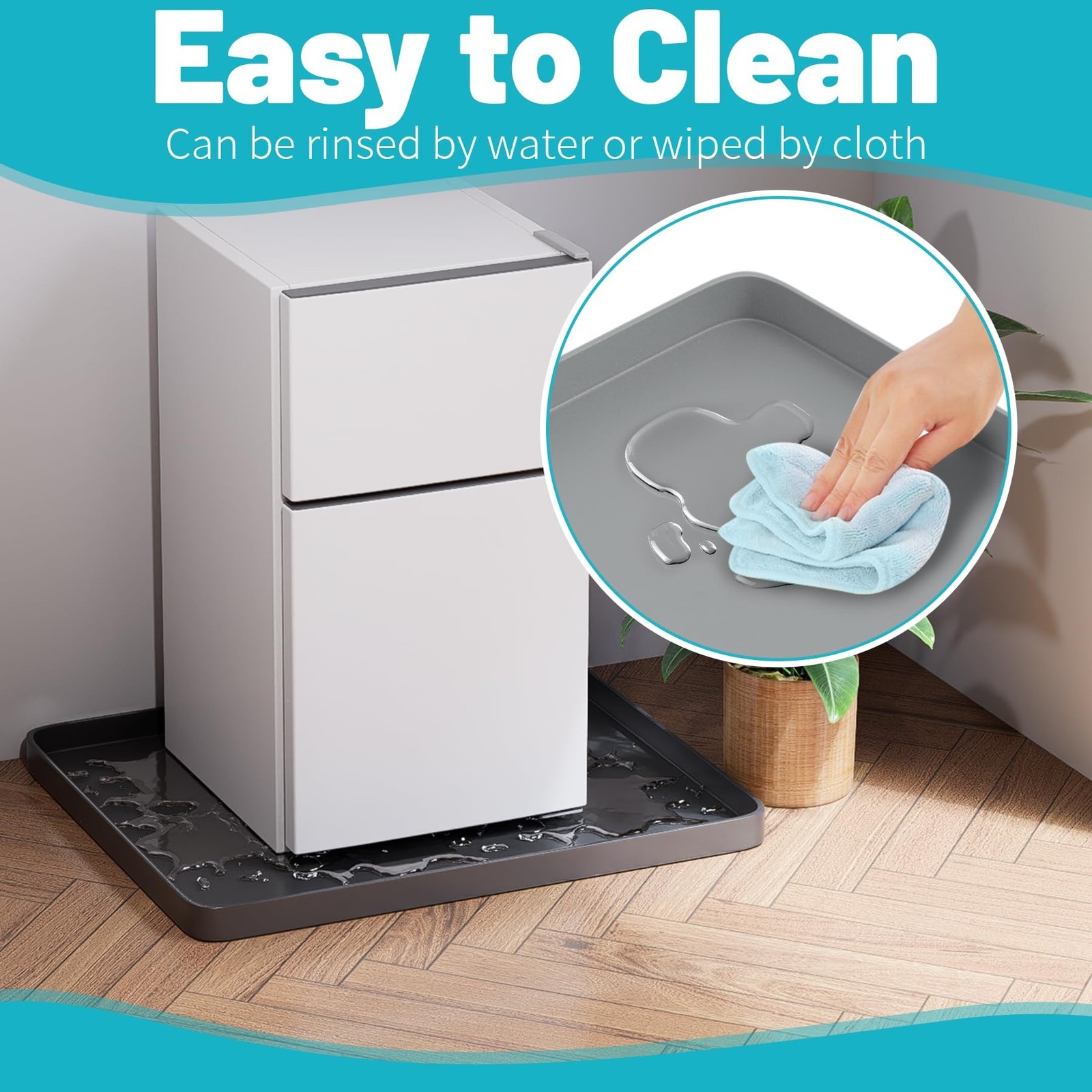 Portable Air Conditioner Drip Pan, 23.6″ x 19.7″ x 0.75″ Non-Slip Large Drip …