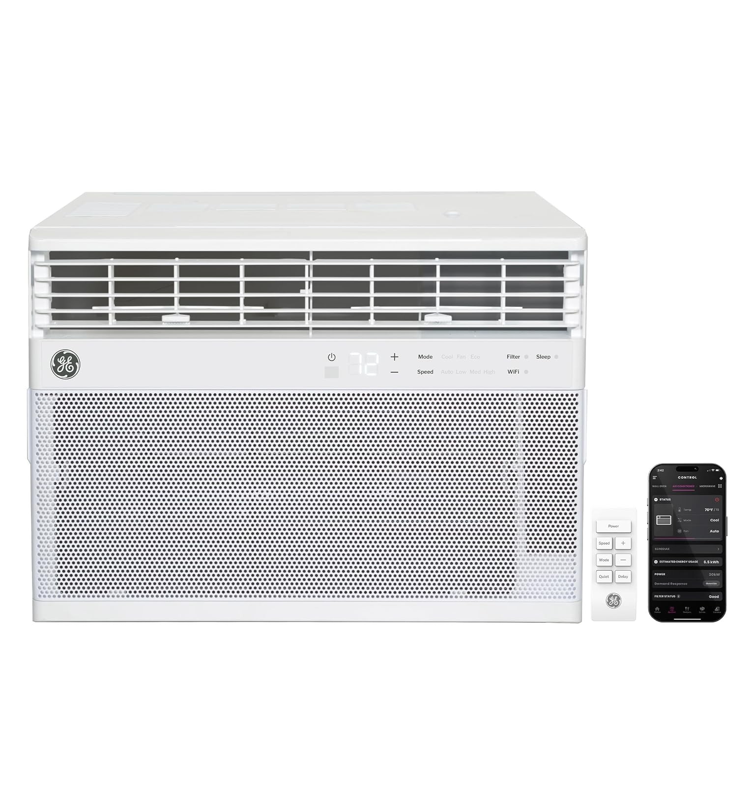 GE 10000BTU Window AC 450sqft Smart WiFi Alexa White