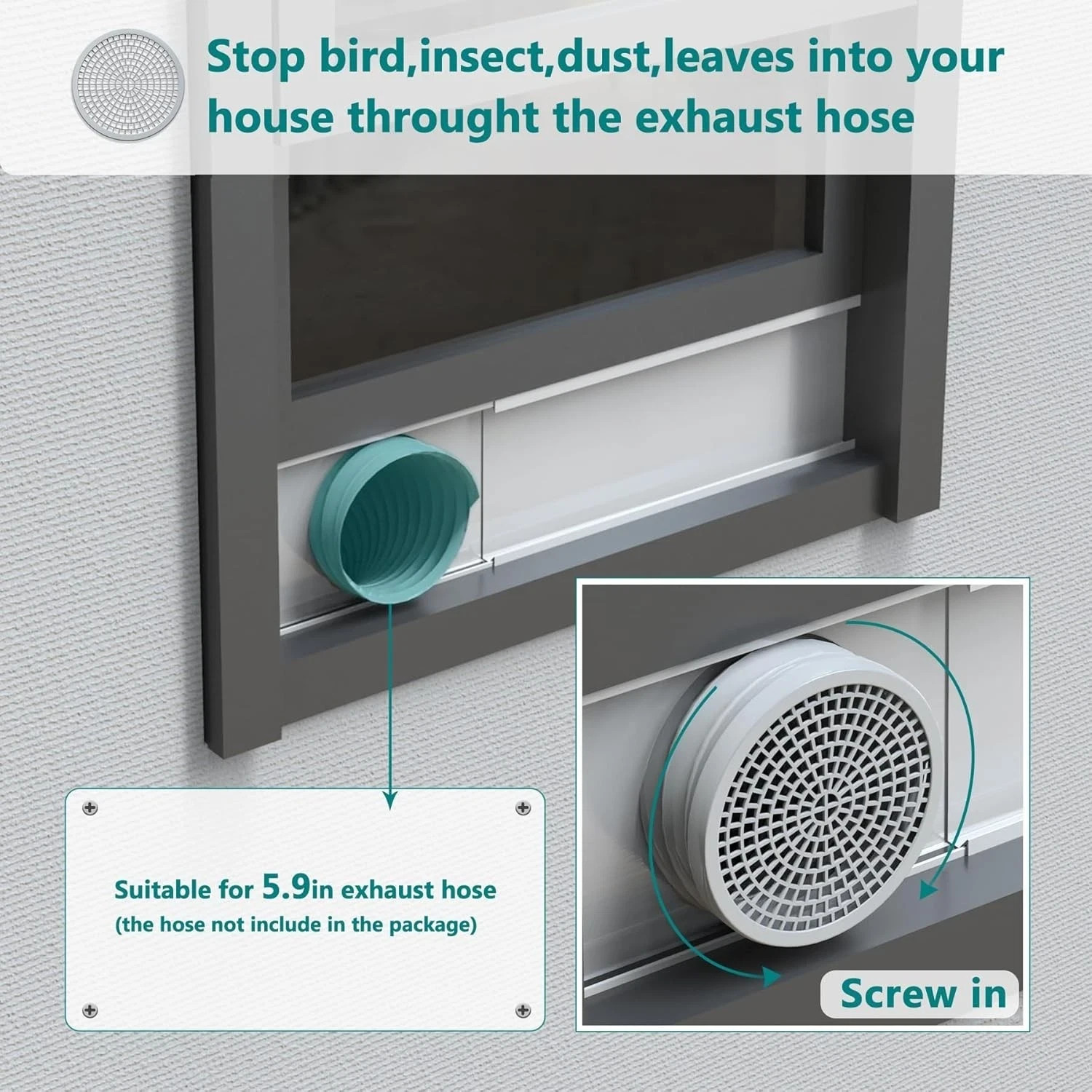 Daisypower Sliding Door Kit for Portable Air Conditioner,Adjustable Seal Panels