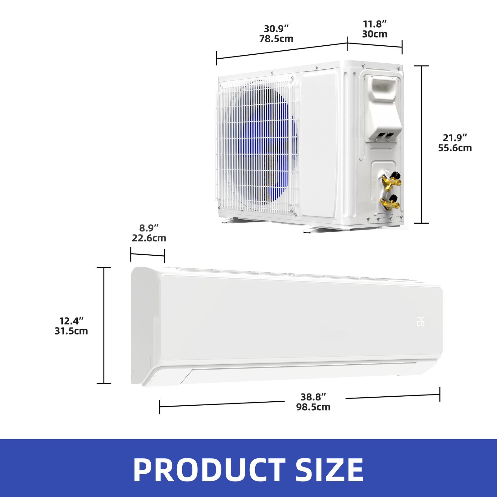 18000 BTU Mini Split Air Conditioner Heat Pump System 208-230V Ductless AC Cool