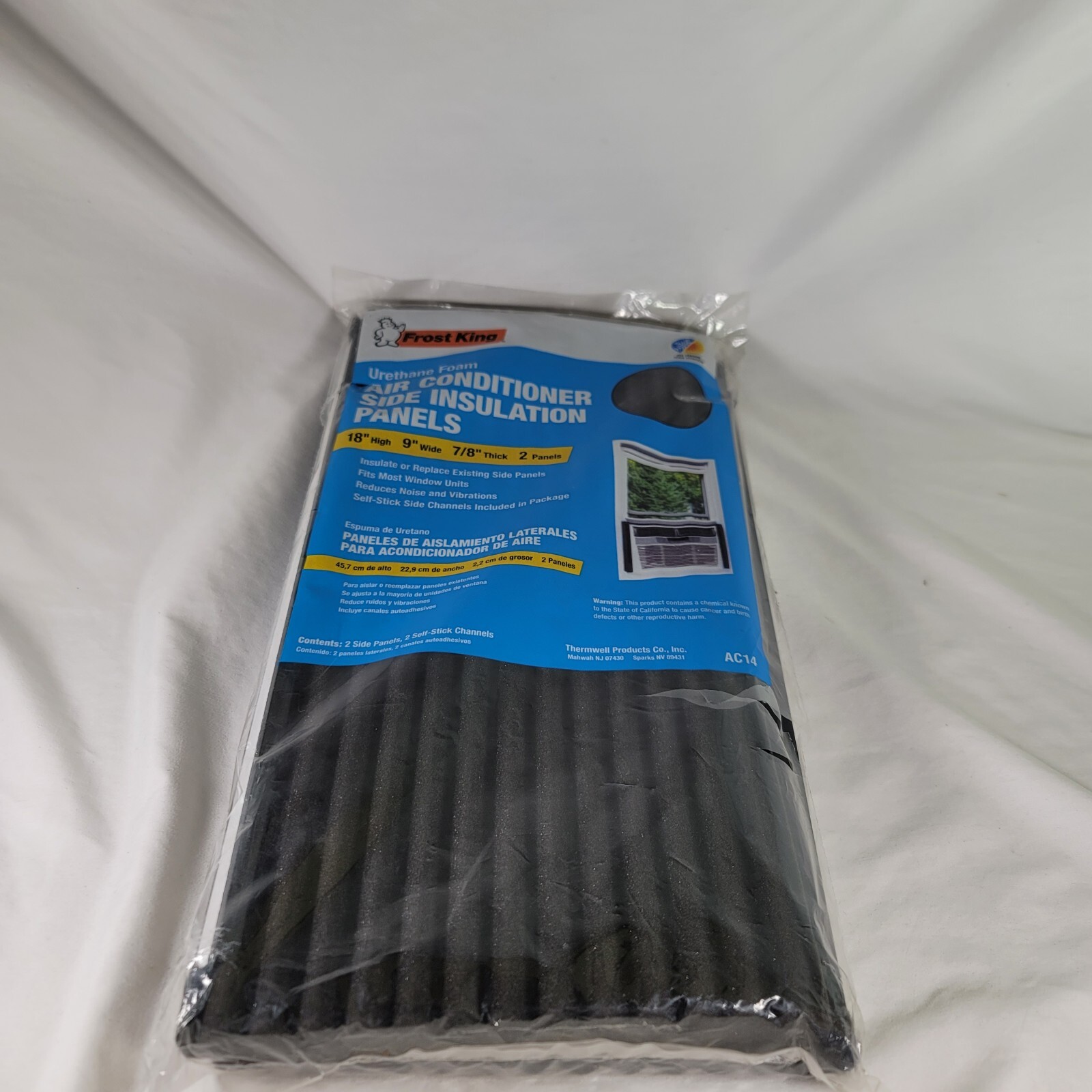 Thermwell Window Air Conditioner Foam Side Panels, 9 x 18 x 7/8-In., 2-Pack