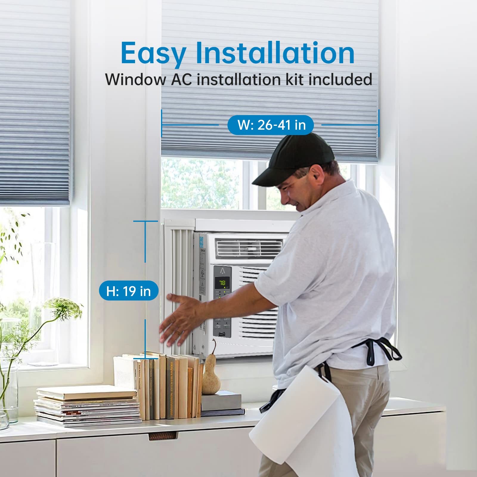 6000 BTU Window Air Conditioner ,Home Quiet Smart AC ,WiFi Enabled 115V w/Remote