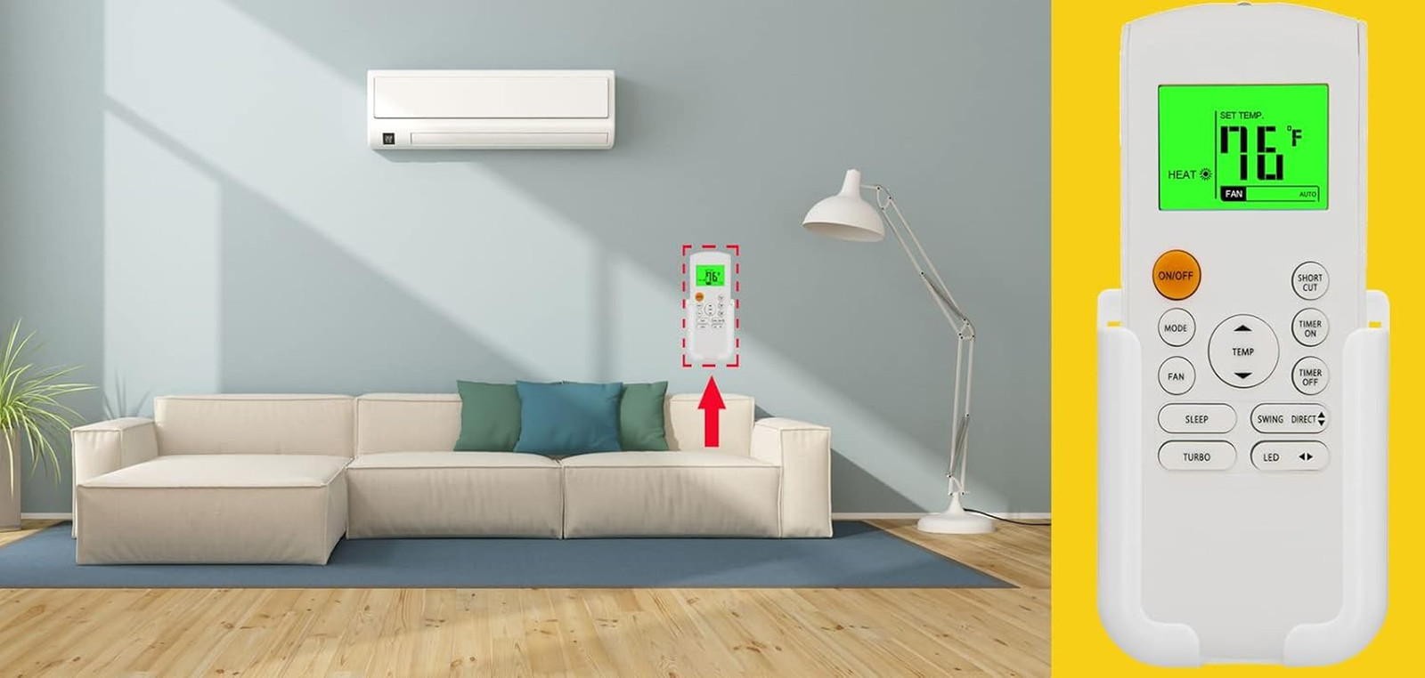 Replacement Remote Control for Midea MRCOOL FRIMEC Klimaire AC Air Conditioner R