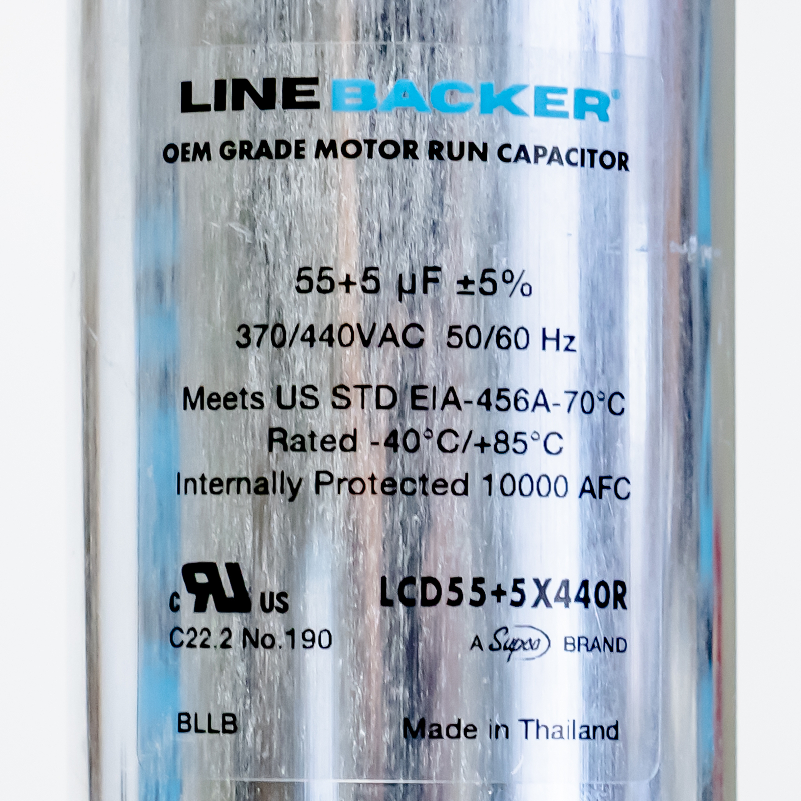 Supco Capacitor Round Dual Run 55 + 5 uf mfd 370/440 Volts for HVAC Motors