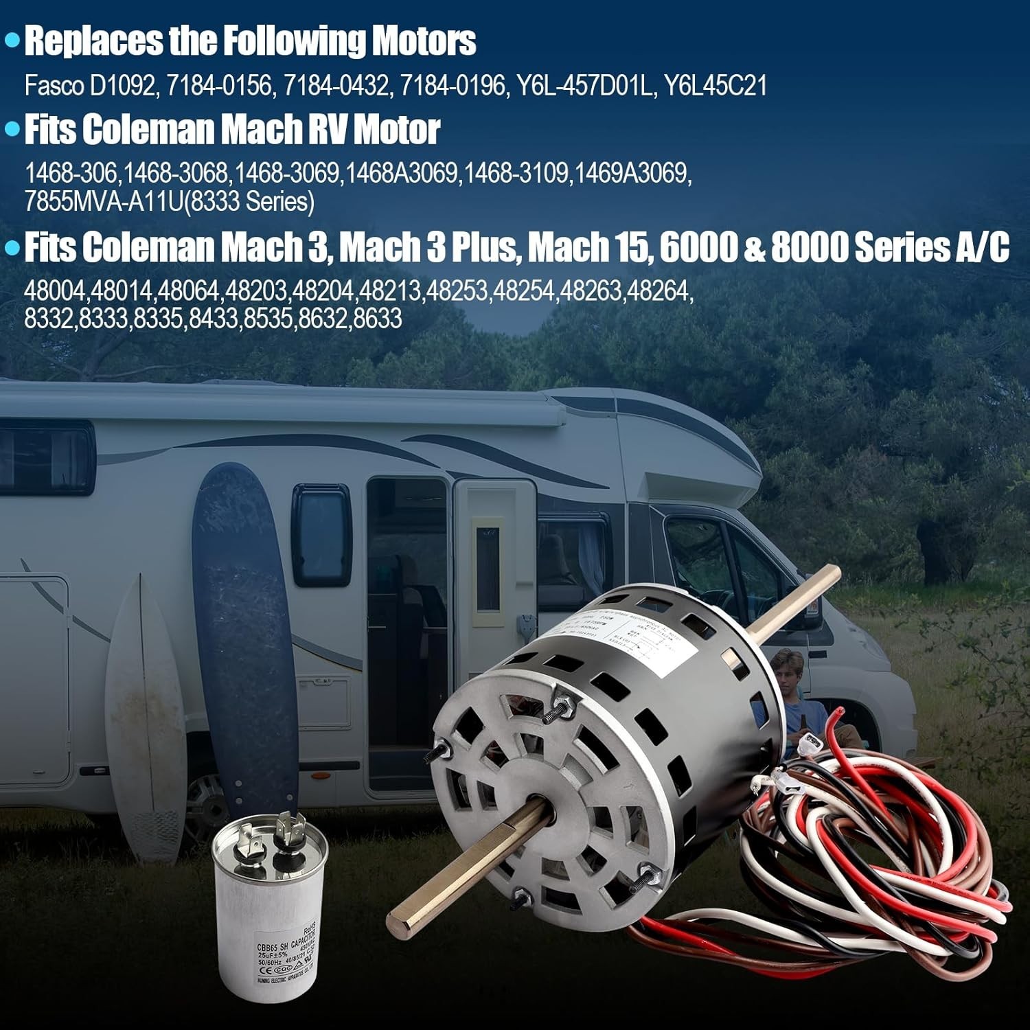 High-Performance RV Air Conditioner Condenser Fan Motor