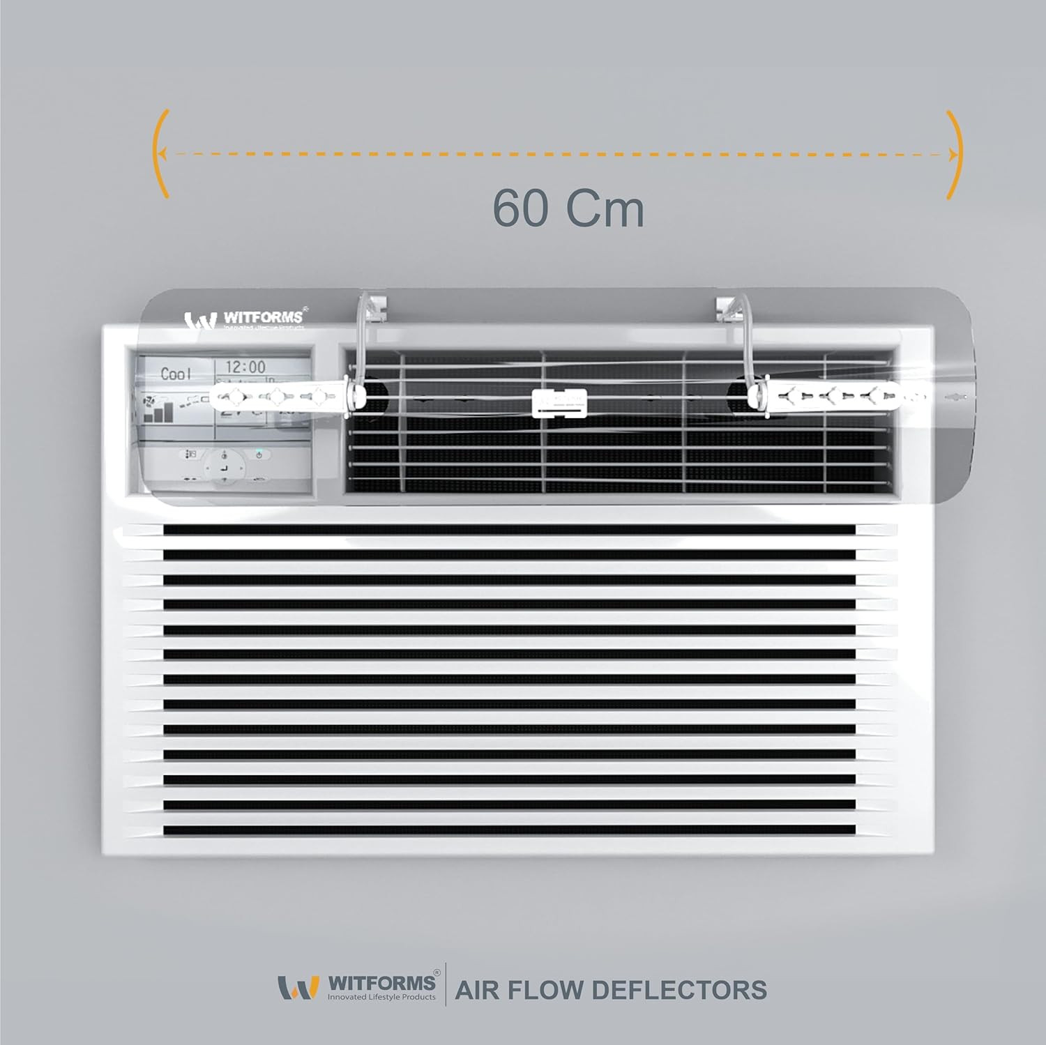 Window AC Air Deflector – 24″ Length for TOP VENT Window Units ONLY – Transparen