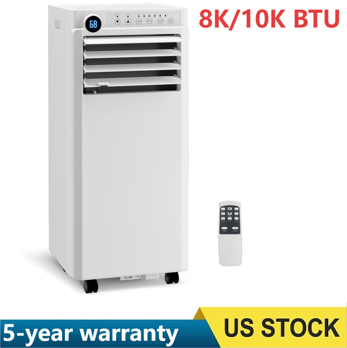 Portable Air Conditioner 10000 BTU / 8000 BTU AC Unit Cooling Dehumidifier & Fan