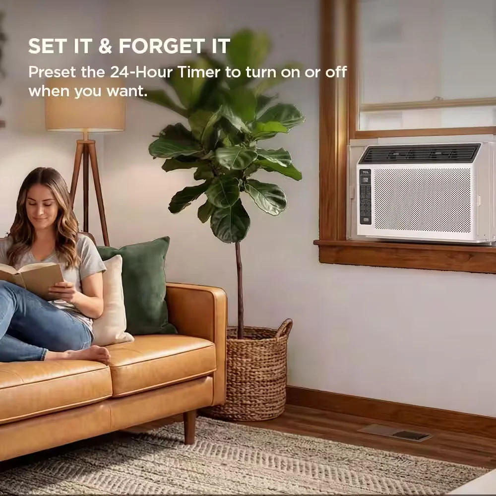 TCL 6000 BTU Window Air Conditioner 250 sq ft Remote Control 115V White T06WC3R