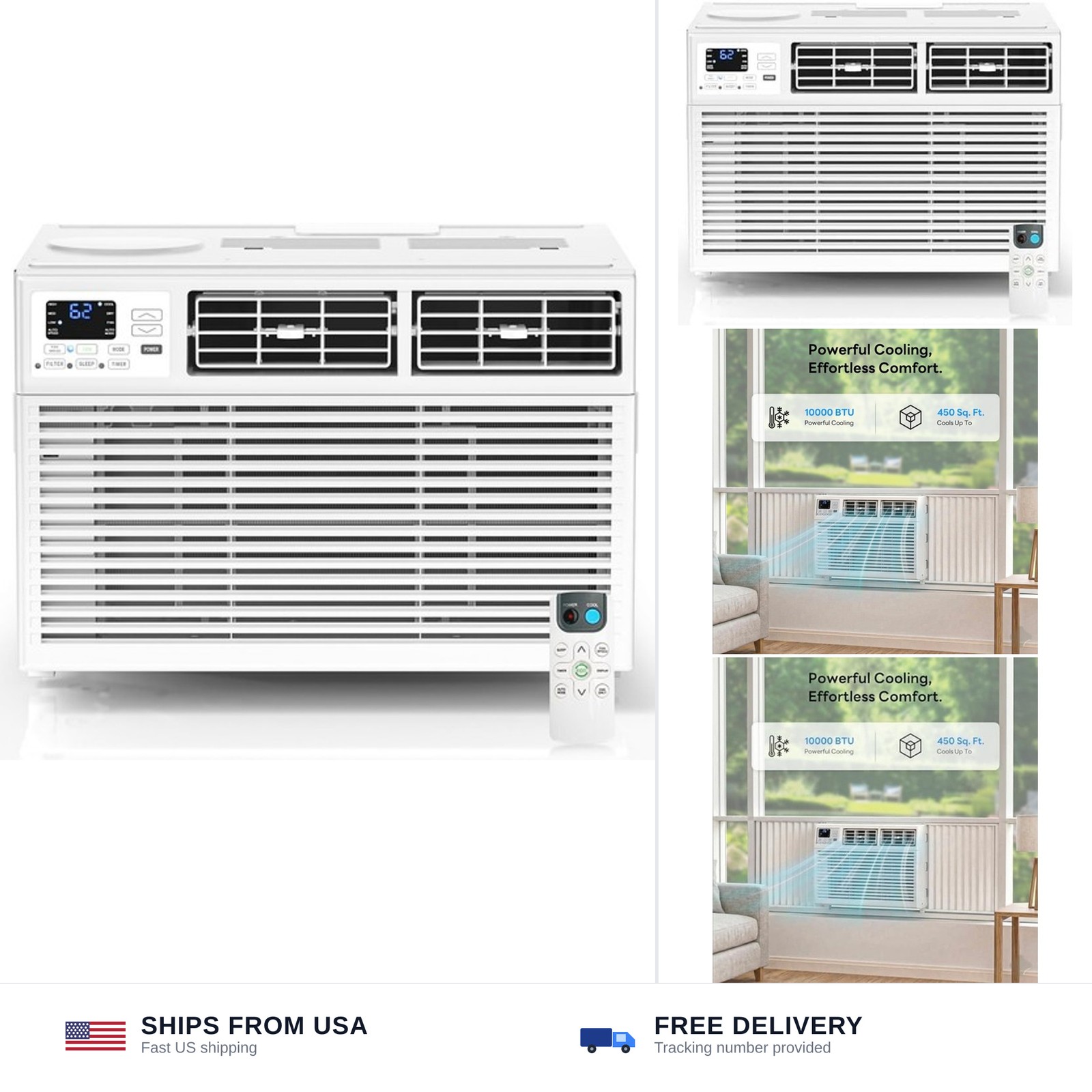 ZAFRO 10000 BTU Window Air Conditioner Unit Cools Up to 450 Sq.Ft.,Window AC …