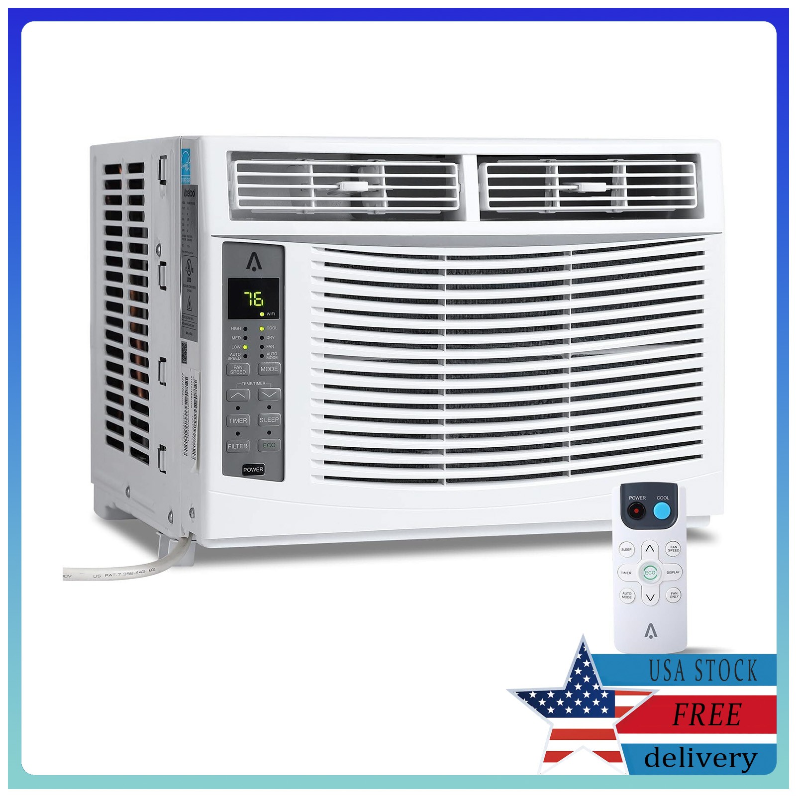 6000 BTU Window Air Conditioner Energy Efficient & Quiet Cooling 115V No Wi-Fi