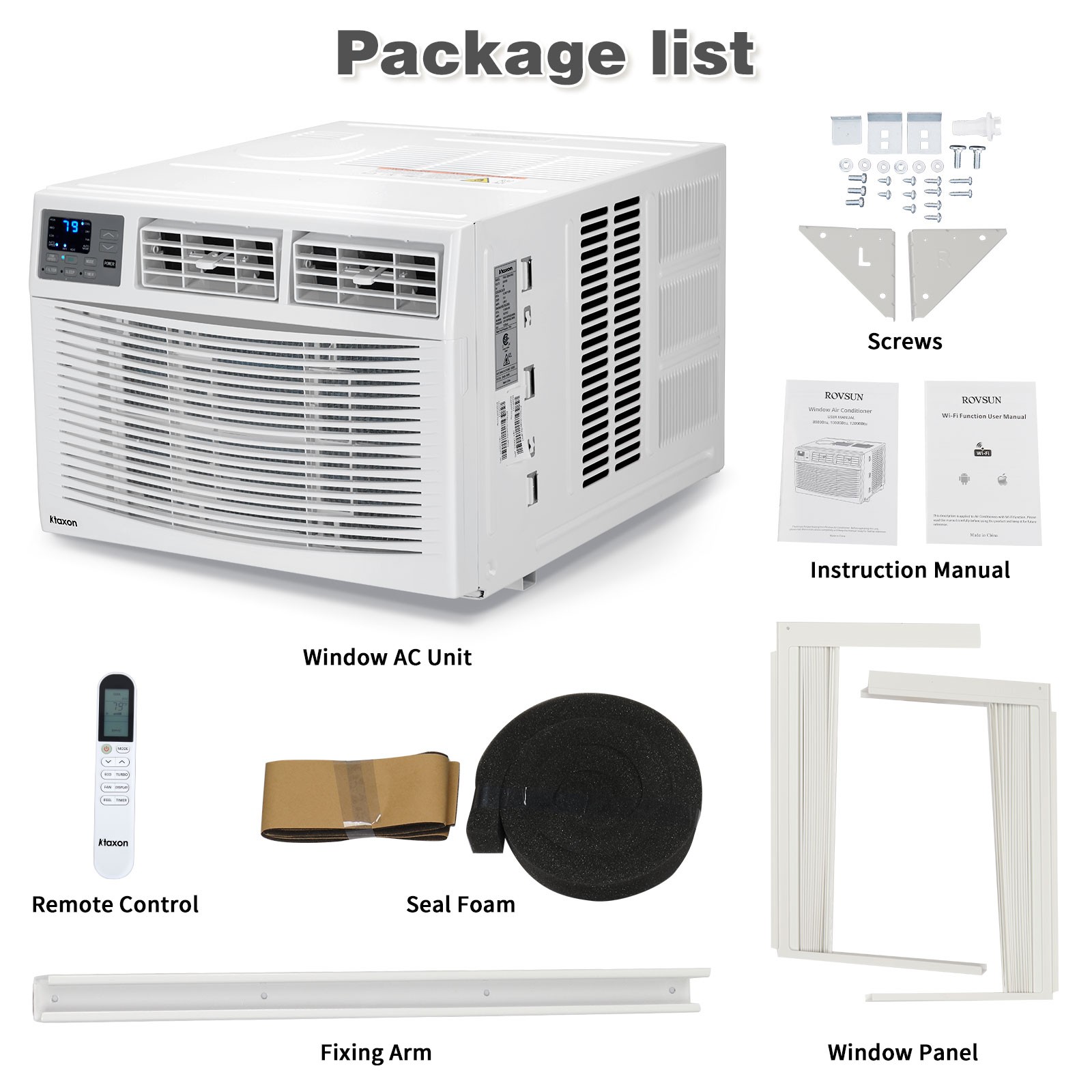 18000 BTU 4-in-1 Window Air Conditioner Window AC Unit with Heat, Remote, Wifi