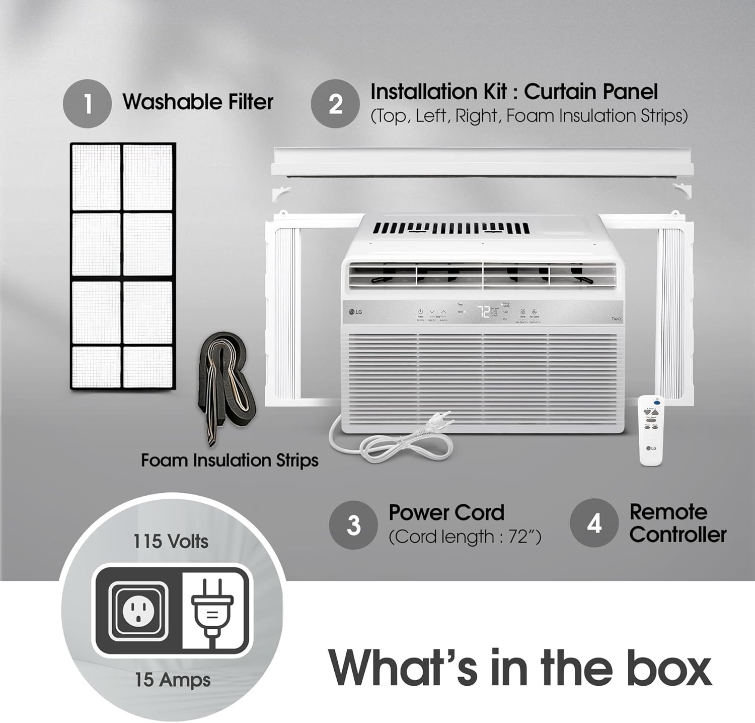 LG 6000 BTU Window Air Conditioner[2024 New] Remote Control, Wifi Enabled Works