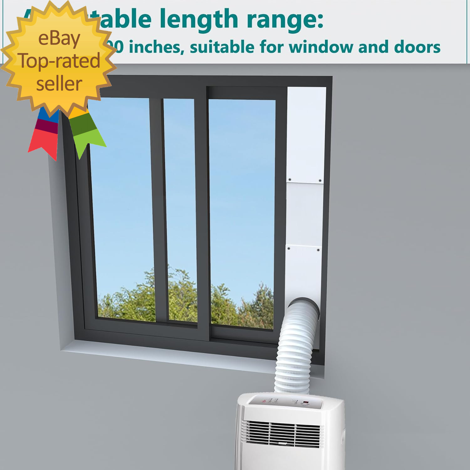 Sliding Door Kit for Portable Air Conditioner,Adjustable Seal Panels for Portabl