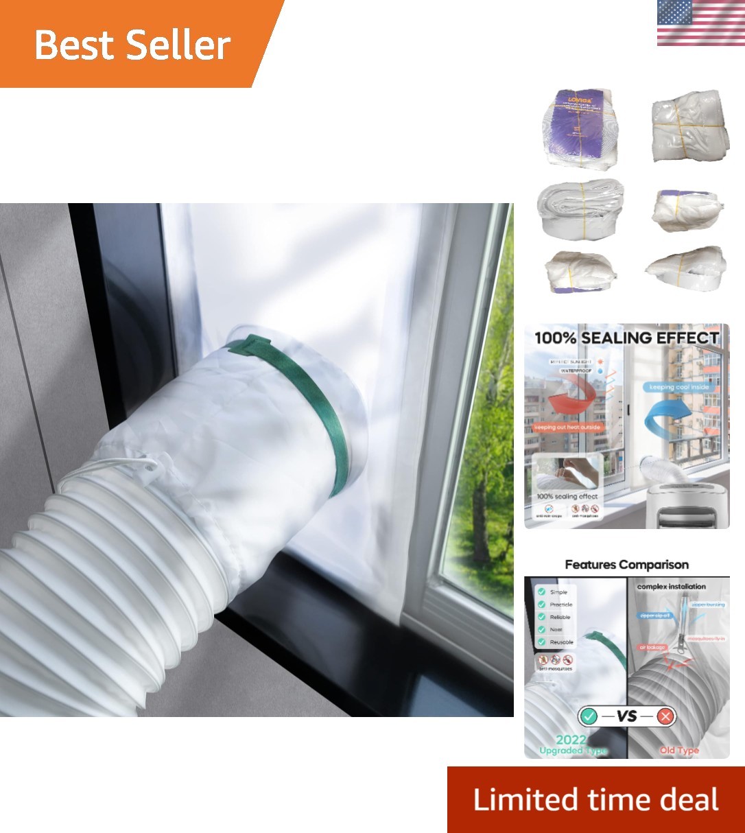 Easy Install Adjustable AC Window Seal Kit – 10×24 to 36 Inch Waterproof Design