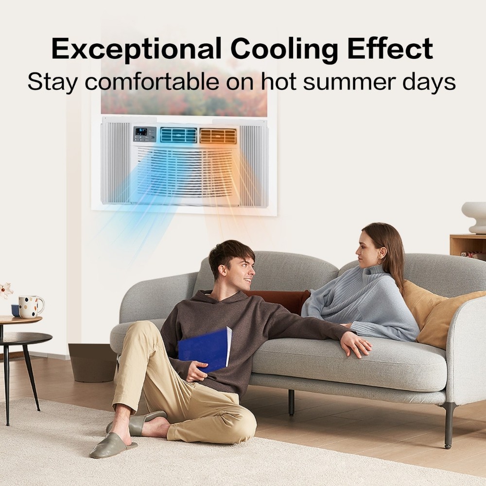 12000 BTU Cooling & Heating Window AC Unit Home Air Conditioner w/ App Control