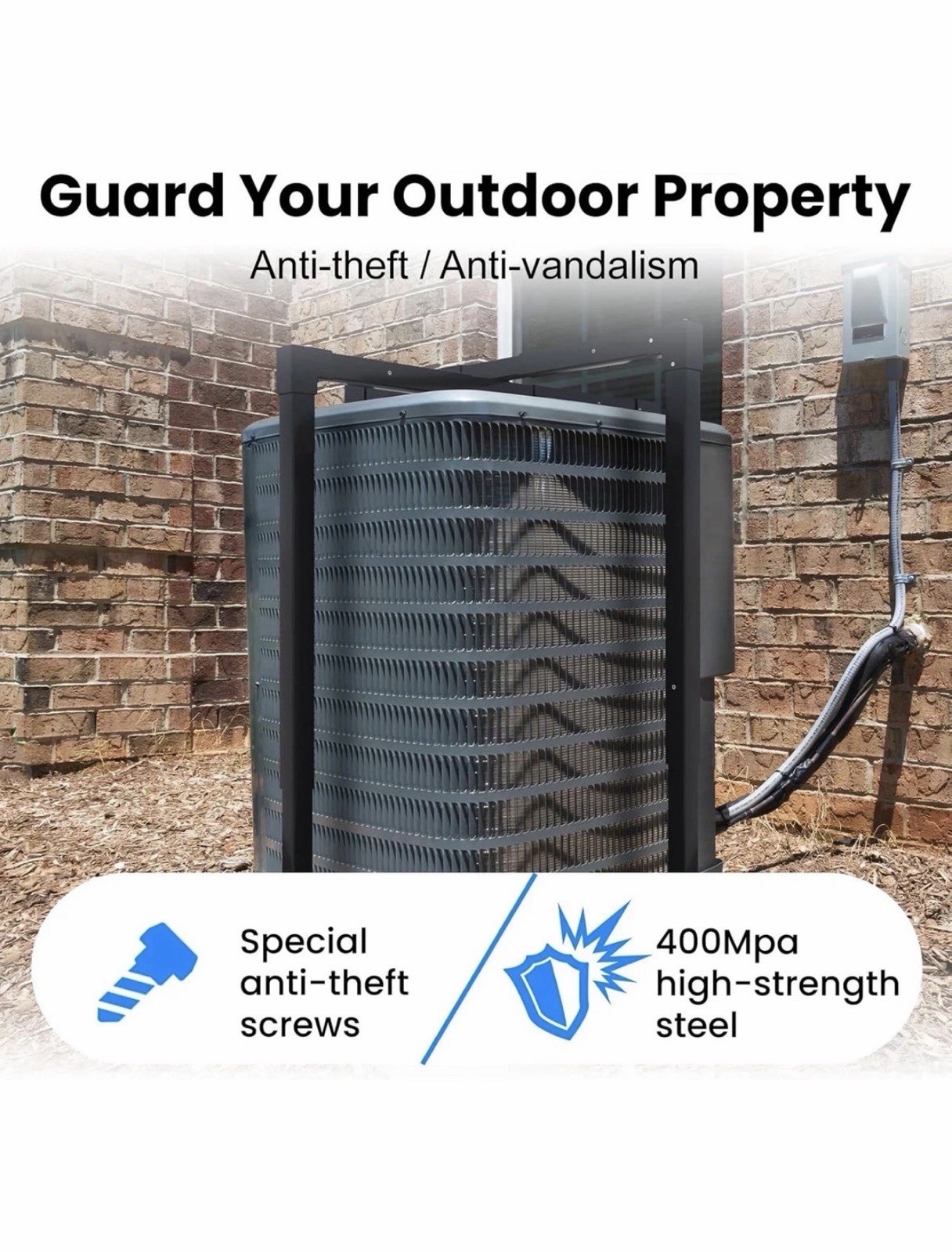 AC Security Cage, Air Conditioner Cage, Adjustable Height Air Conditioner Cage